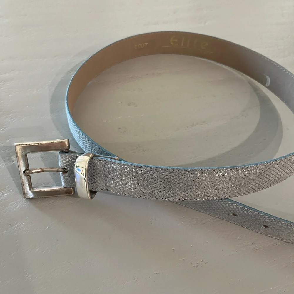 Vintage Elite 1807 Fresno California Silver Textured Belt Size Women’s Large